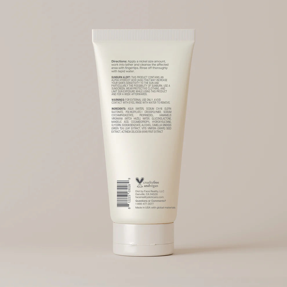 Face Reality L-Mandelic Face & Body Wash | Gentle Exfoliating Cleanser
