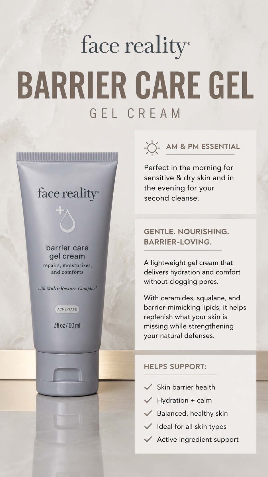 Face Reality Barrier Care Gel Cream | Taylor Caswell Aesthetics