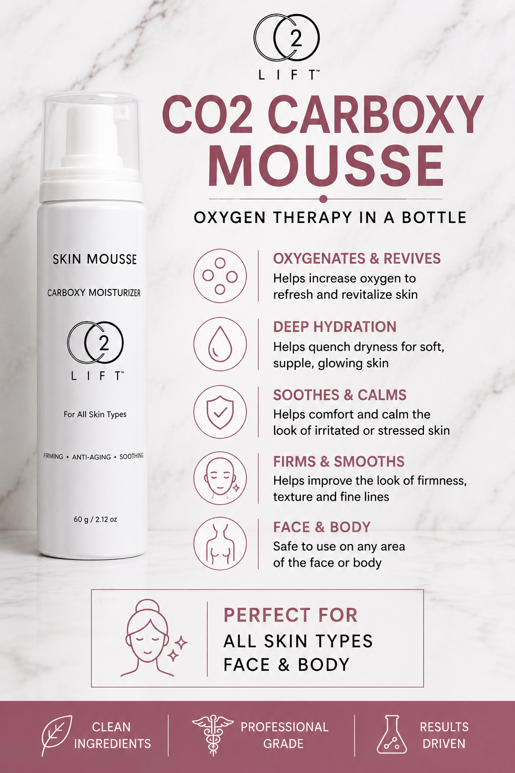 CO2Lift® Skin Mousse Carboxy Moisturizer | Taylor Caswell Aesthetics